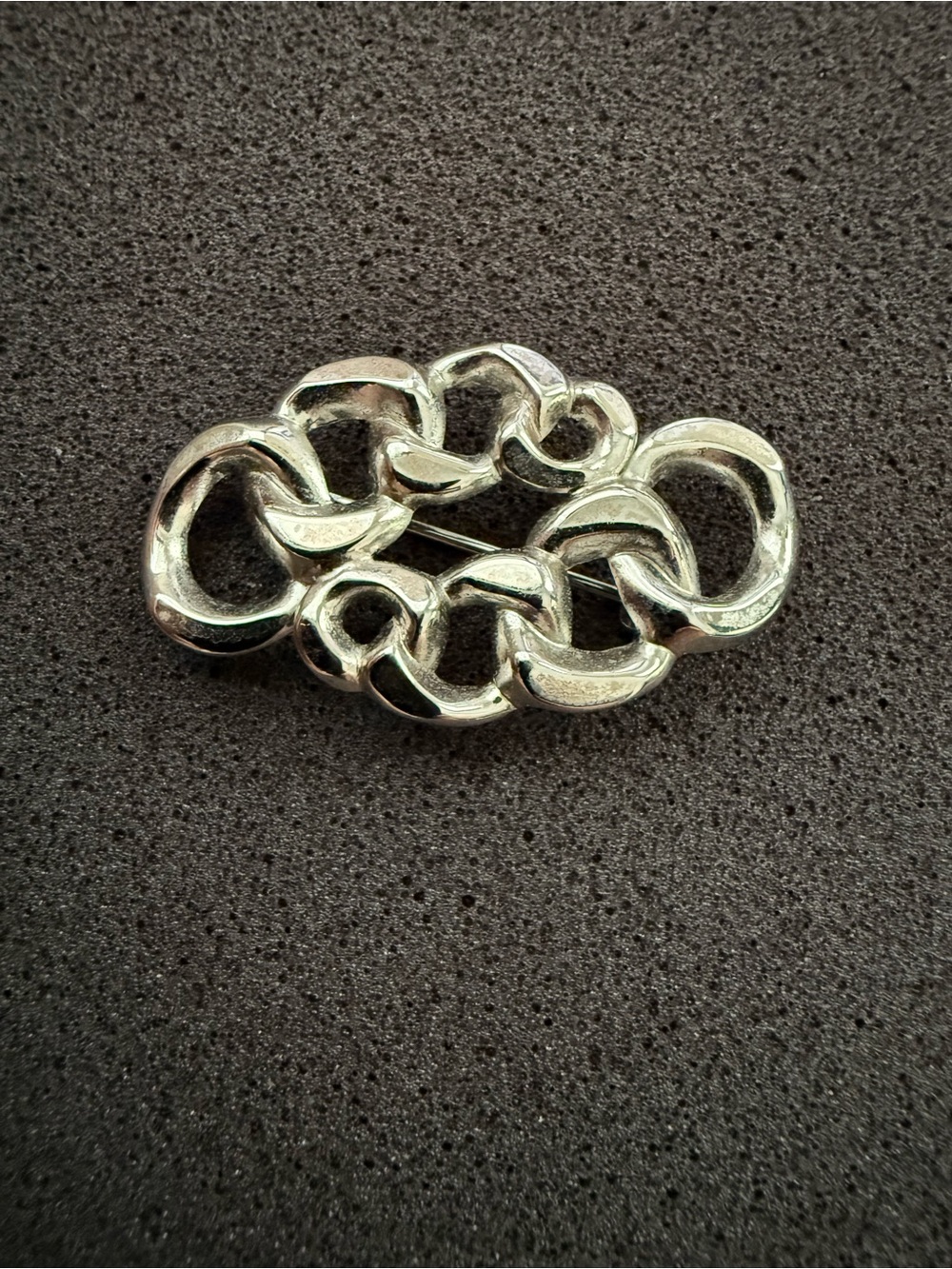 Vintage Beau Sterling Silver Circles with Linked Circles Brooch Pin 925-Luster!
